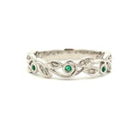 Parrys Jewellers 9ct White Gold Emerald and Diamond Ring
