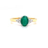 Parrys Jewellers 18ct Yellow Gold 0.84ct Emerald and Diamond Set Ring TDW 0.11ct