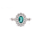 Parrys Jewellers 18ct White Gold 0.43ct Emerald and Diamond Set Ring TDW 0.30ct