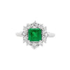 Parrys Jewellers Platinum 1.00ct Natural Emerald and Diamond Ring TDW=0.76ct