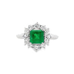 Parrys Jewellers Platinum 1.00ct Natural Emerald and Diamond Ring TDW=0.76ct