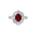 Parrys Jewellers Platinum 1.09ct Certified Burmese Ruby & Diamond Ring TDW=1.34ct