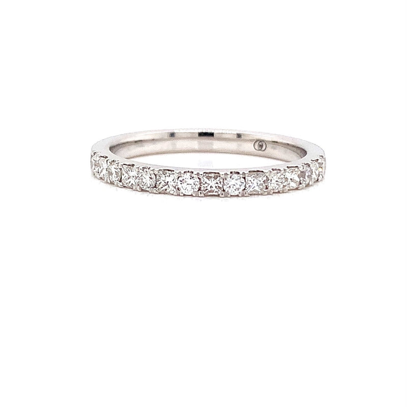 Parrys Jewellers 18ct White Gold Round and Princess Diamond Set Band TDW 0.43ct