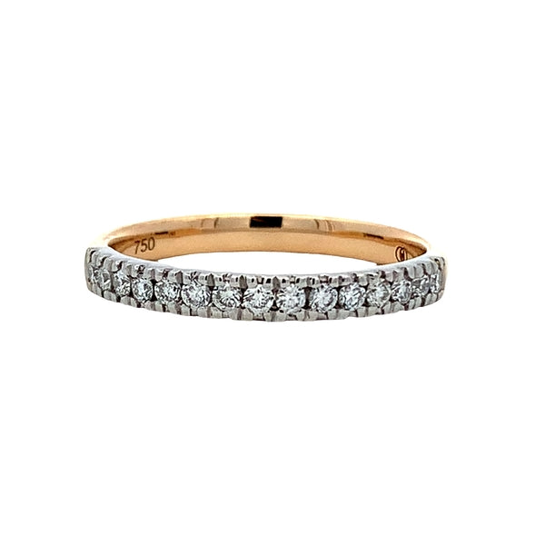18ct Yellow Gold & Platinum Claw Set Diamond Band – Two-Tone Elegance with Brilliant Detail