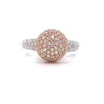 Parrys Jewellers 18ct White Gold and Rose Gold Diamond Set Ball Dress Ring TDW 1.50ct