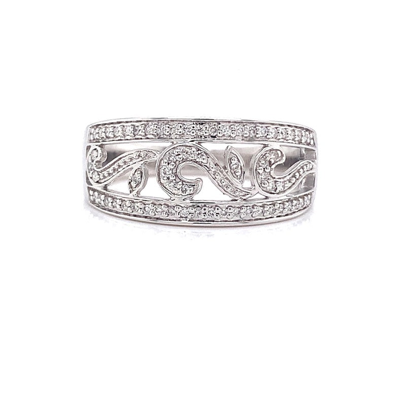 Parrys Jewellers 9ct White Gold Diamond Set Dress Ring TDW 0.20ct