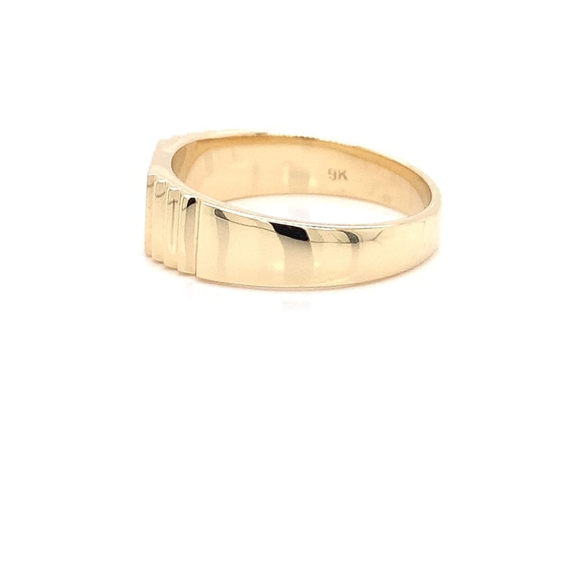 Parrys Jewellers 9ct Yellow Gold Diamond Set Flat Top Ring