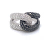 Parrys Jewellers 18ct White Gold Diamond and Black Diamond Set Dress Ring TDW 3.12ct