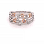 Parrys Jewellers 18ct White and Rose Gold Pink Diamond Ring TDW 0.36ct
