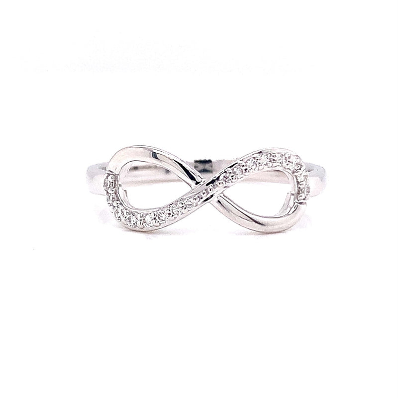 Parrys Jewellers 9ct White Gold Diamond Infinity Ring TDW 0.10ct