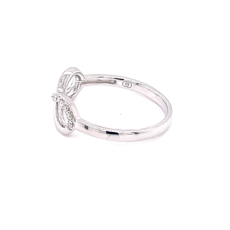 9ct White Gold Diamond Infinity Ring TDW 0.10ct