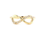 Parrys Jewellers 9ct Yellow Gold Diamond Infinity Ring TDW 0.10ct