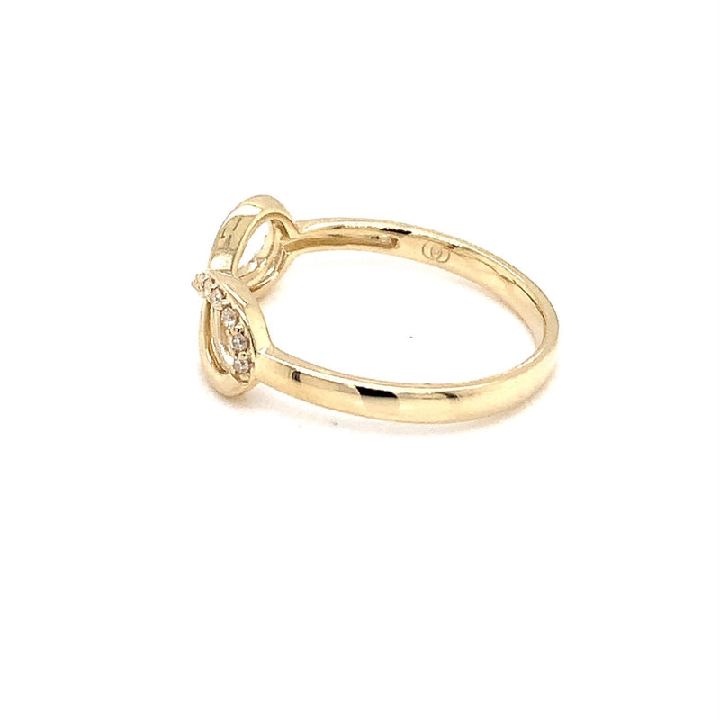 Parrys Jewellers 9ct Yellow Gold Diamond Infinity Ring TDW 0.10ct