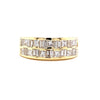 Parrys Jewellers 9ct Yellow Gold Baguette and Princess Cut Diamond Dress Ring TDW 1.3ct