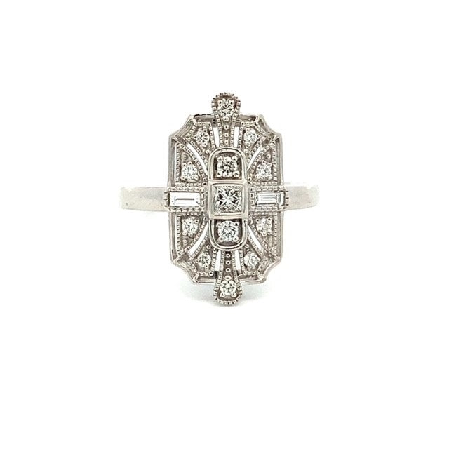 Parrys Jewellers 9ct White Gold Diamond Set Dress Ring TDW 0.34ct