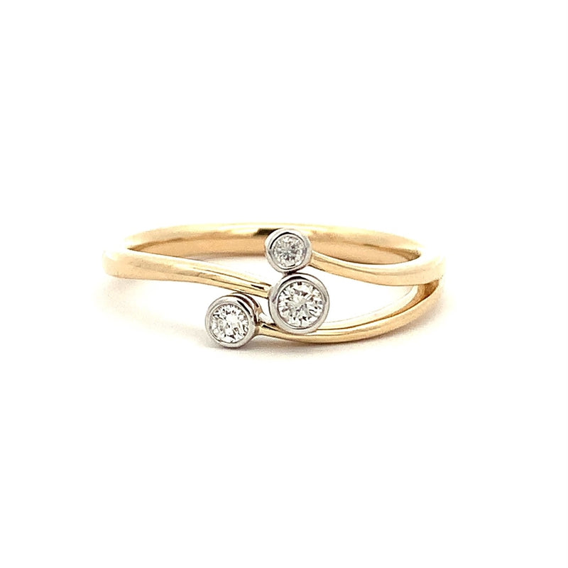 Parrys Jewellers 9ct Yellow Gold Bezel Set Diamond Dress Ring TDW 0.18ct