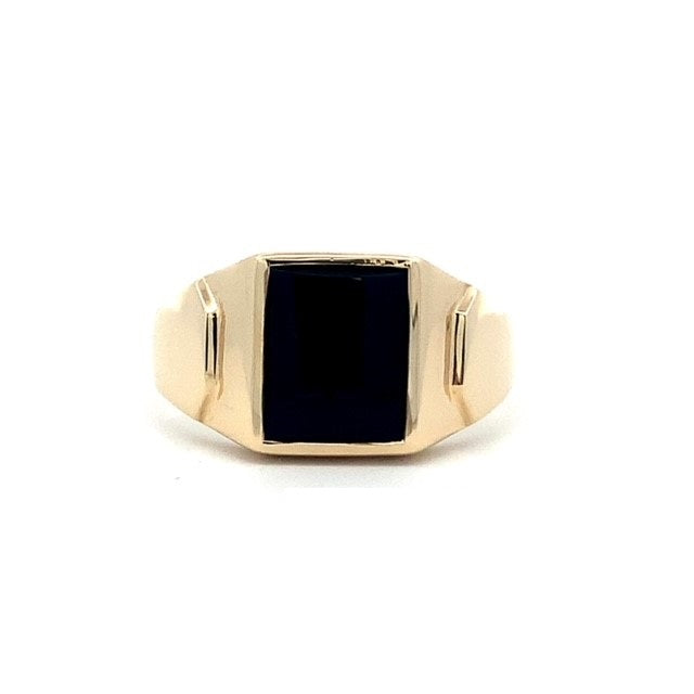Parrys Jewellers 9ct Yellow Gold 10x8 Black Onyx Ring