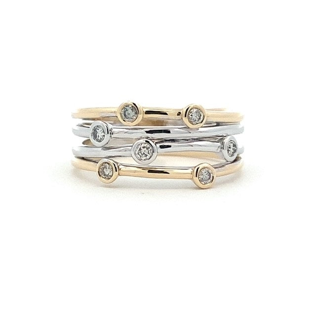 Parrys Jewellers 9ct Yellow & White Gold Diamond Ring