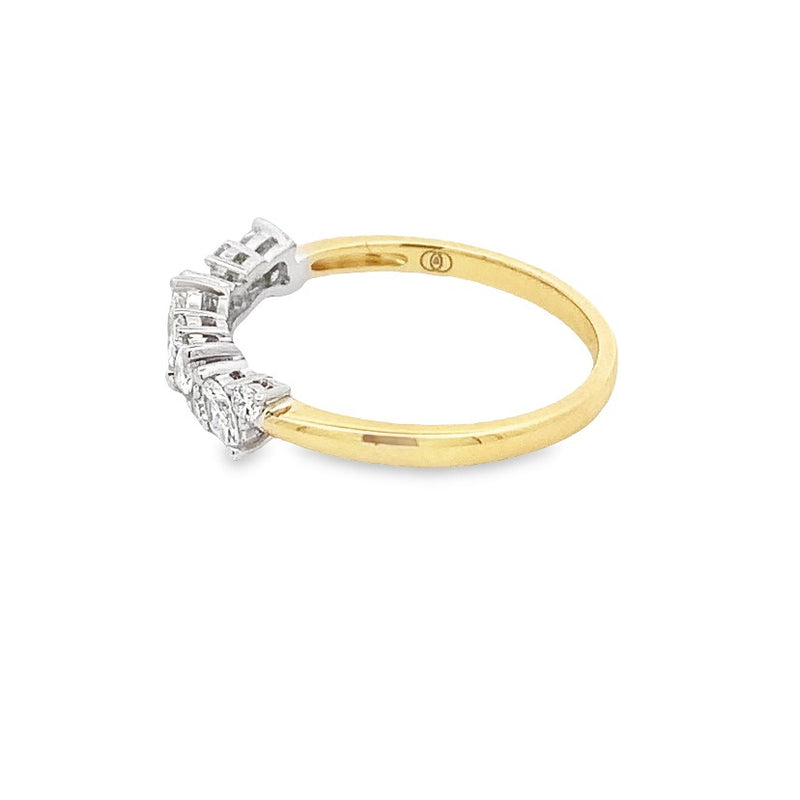 Parrys Jewellers 9ct Yellow Gold Marquise & RB Diamond Dress Ring