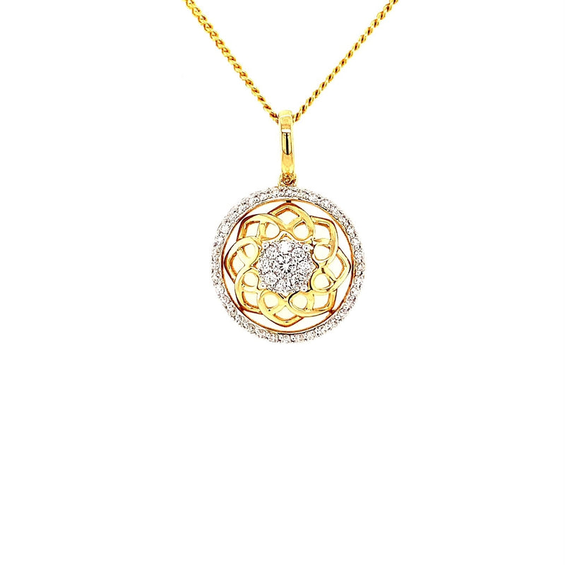 Parrys Jewellers 18ct Yellow Gold Plexus Circle Pendant TDW 0.33ct