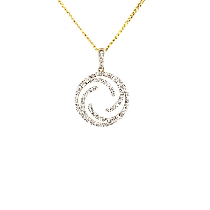 Parrys Jewellers 9ct Yellow Gold Diamond Set Circle Pendant TDW 0.18ct
