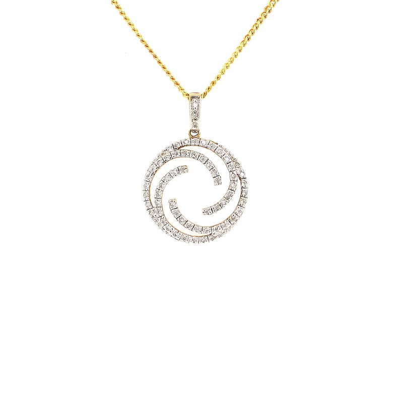 Parrys Jewellers 9ct Yellow Gold Diamond Set Circle Pendant TDW 0.18ct