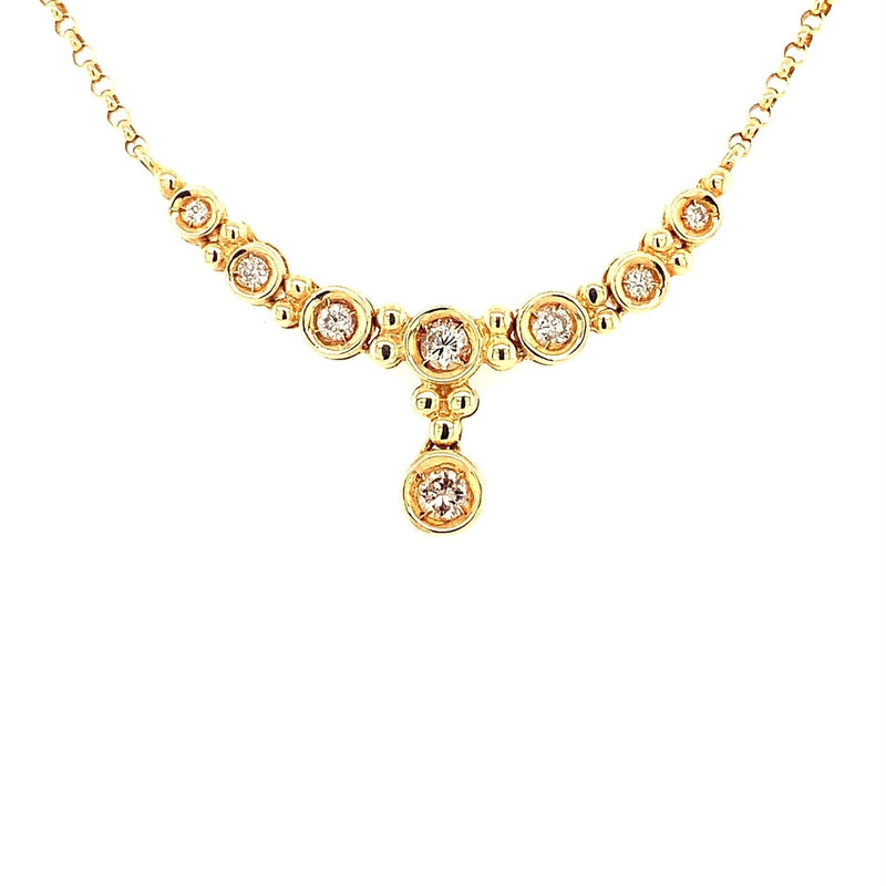 Parrys Jewellers 18ct Yellow Gold Diamond Set Pendant And Chain TDW 0.50ct