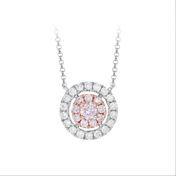 Pink Kimberley 18ct Rose and White Gold Luannah Pendant TDW 0.34ct