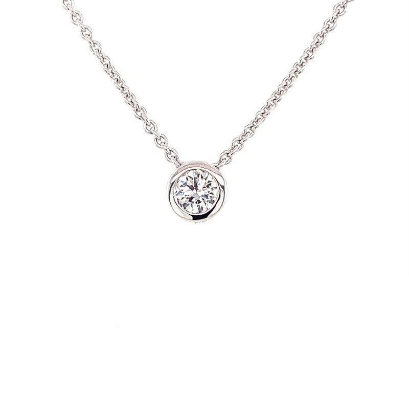 Parrys Jewellers 9ct White Gold 0.20ct Diamond Slider Pendant With 45cm 9ct White Gold Chain TDW 0.20ct