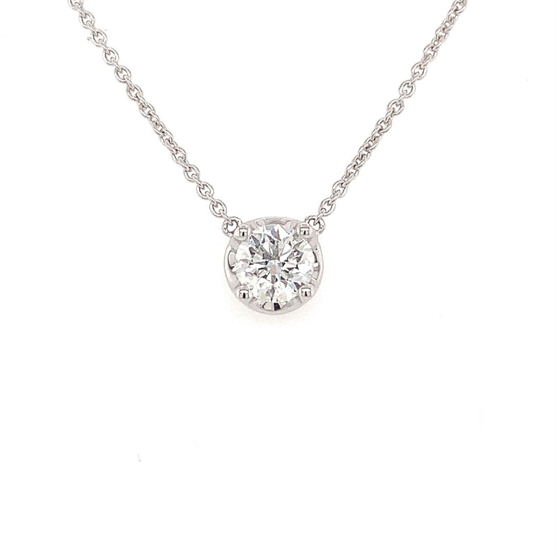 Parrys Jewellers 18ct White Gold 0.54ct Diamond Pendant With 45cm 18ct White Gold Chain