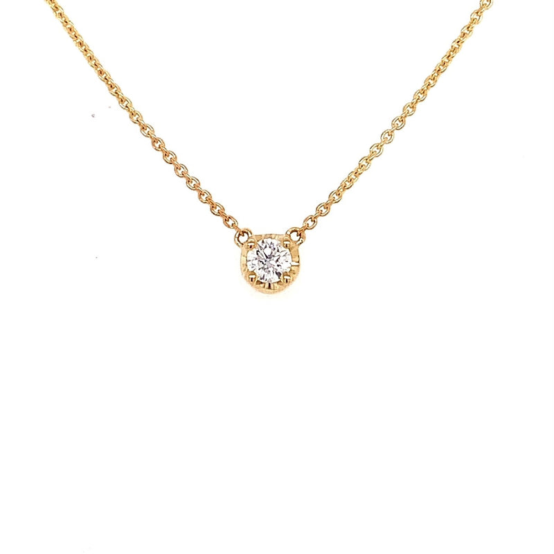 Parrys Jewellers 9ct Yellow Gold Diamond Solitaire Pendant With Yellow Gold Chain TDW 0.10ct