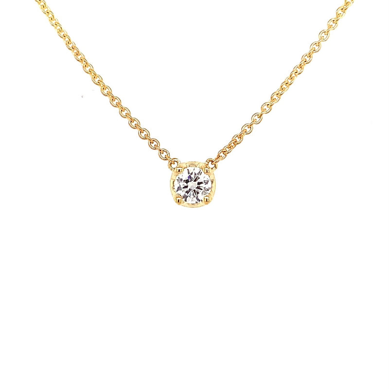 Parrys Jewellers 9ct Yellow Gold Diamond Solitaire Pendant With Yellow Gold Chain TDW 0.20ct