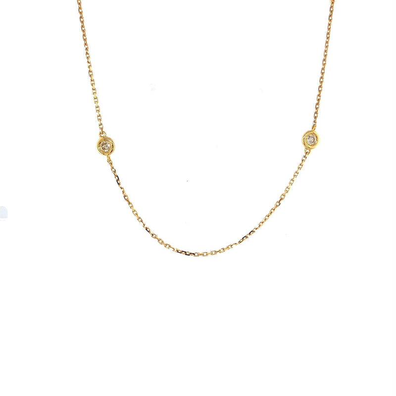 Parrys Jewellers 18ct Yellow Gold Diamond Bezel Set 45cm Chain TDW 0.50ct