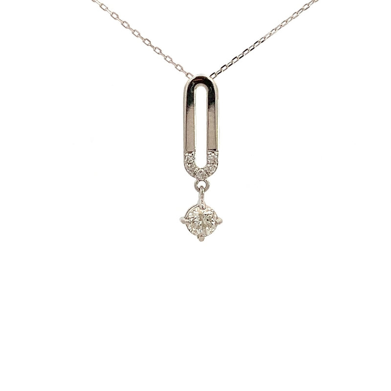 Parrys Jewellers 18ct White Gold Diamond Drop Pendant w/ Chain TDW 0.22ct