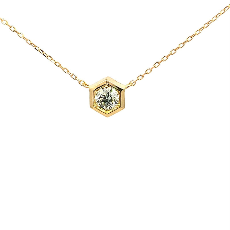 Parrys Jewellers 18ct Yellow Gold Hexagon 0.19ct Diamond Pendant