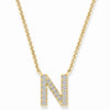 Parrys Jewellers 9ct Yellow Gold Diamond Set Initial "N" Necklace 40+5cm
