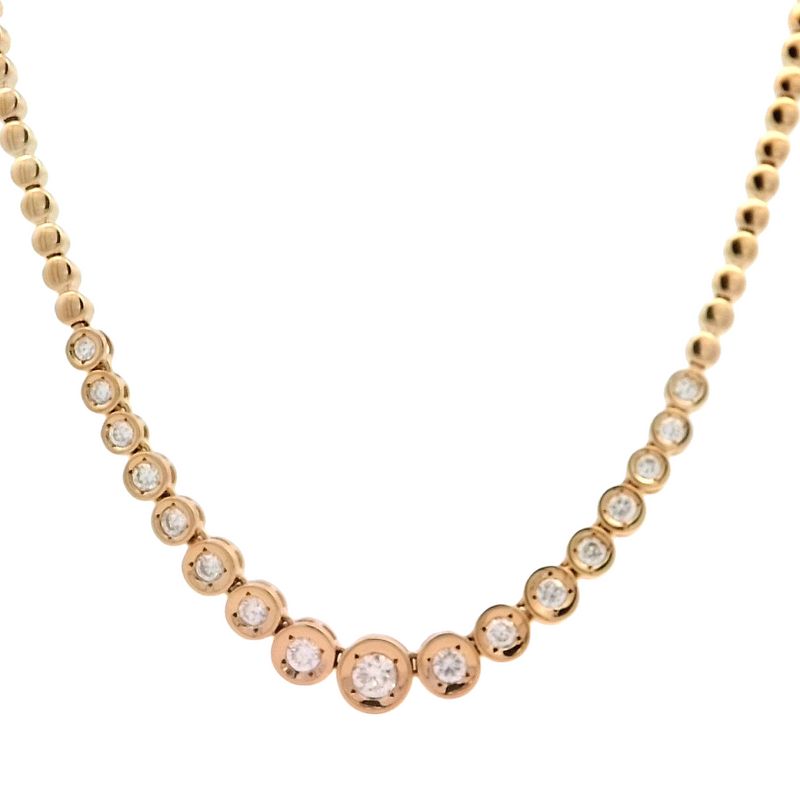 Parrys Jewellers 18ct Yellow Gold 17rb=1.00ct Diamond Necklace 42cm