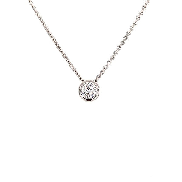 Parrys Jewellers 9ct White Gold Bezel Slider Pendant 45cm Chain