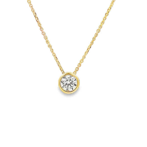 Parrys Jewellers 9ct Yellow Gold 0.30ct Certified Diamond Slider Pendant 45cm