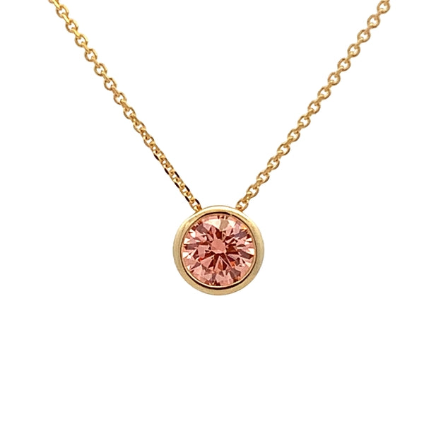 9ct Yellow Gold 0.50ct Vivid Pink LGD Slider Pendant on 45cm Chain