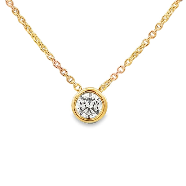 18ct Yellow Gold 0.50ct GIA Diamond Bezel Slider Pendant