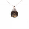 Parrys Jewellers 14ct White Gold 7.58ct Smoky Quartz, Diamond And Pink Tourmaline Pendant