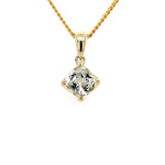 Parrys Jewellers 9ct Yellow Gold Cushion Cut Green Amethyst Pendant
