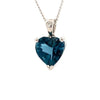 Parrys Jewellers 9ct White Gold 3.9ct Heart Cut London Blue Topaz Pendant