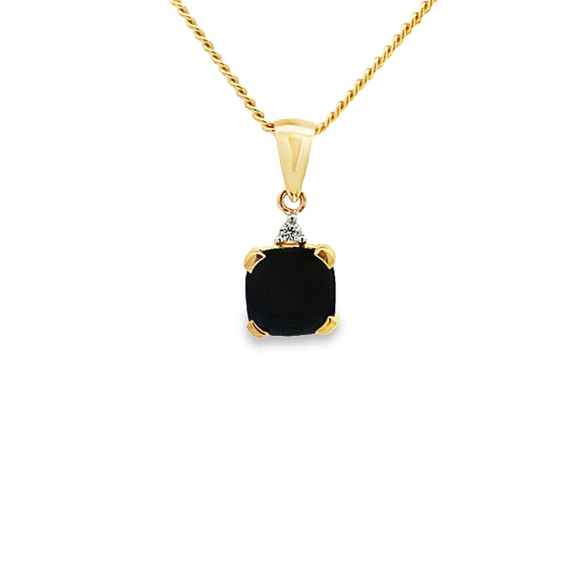 Parrys Jewellers 9ct Yellow Gold Sapphire and Diamond Set Pendant