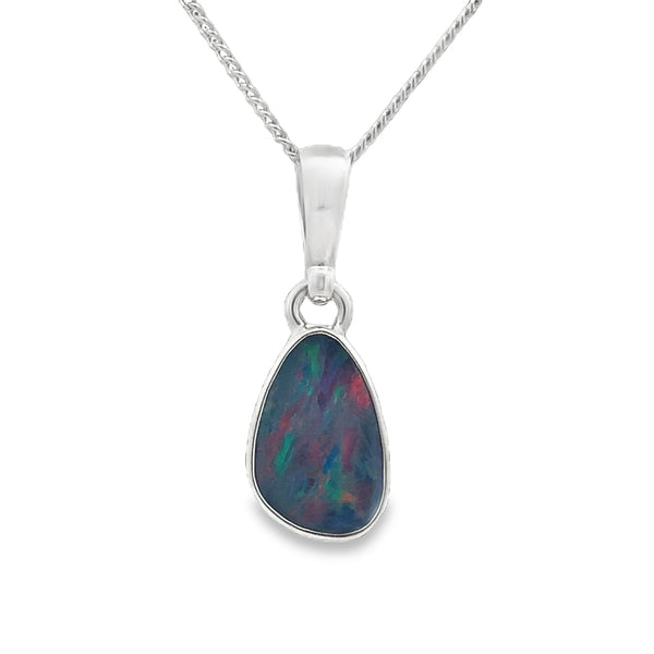 Sterling Silver Coober pedy Opal Doublet Pendant