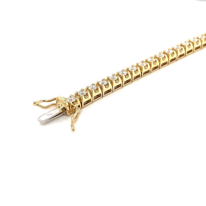Parrys Jewellers 9ct Yellow Gold 3.03ct Diamond Tennis Bracelet