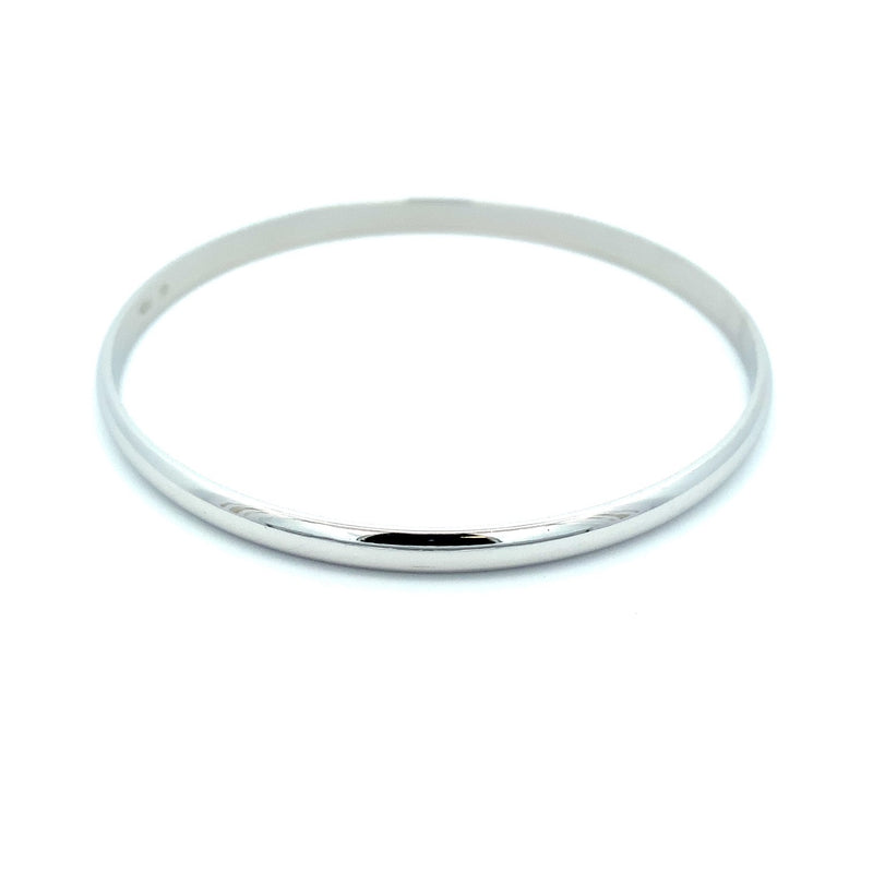 Parrys Jewellers 9ct White Gold 4.5mm Solid 65mm ID Bangle