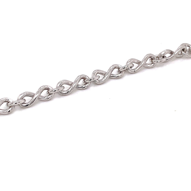 Parrys Jewellers 9ct White Gold Patterned Infinity Link Bracelet