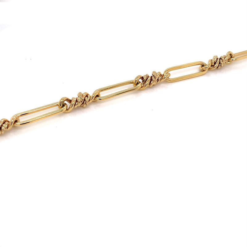 Parrys Jewellers 9ct Yellow Gold Twist and Oval Link Bracelet